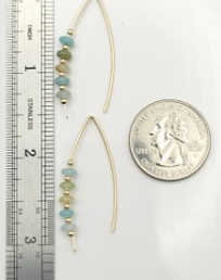 Amazonite and Gold Threader Handmade Earrings