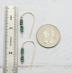 Gold & Turquoise Beaded Threader Earrings