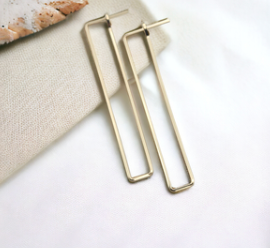 Gold Geometric Rectangle Earrings