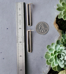 Gold Geometric Rectangle Earrings