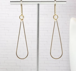 Long Gold Hoops - Handmade Earrings