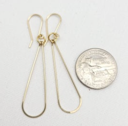 Long Gold Hoops - Handmade Earrings