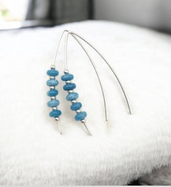 Sterling Silver & Larimar Quartz Earrings - Handmade Jewelry
