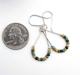Sterling Silver Hoops with Picasso Beads