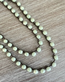 TWIST Soft Mint Long Crystal Strand Necklace To Layer Or Wrap