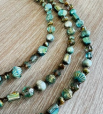 Gulf Of Mexico Beach Necklace Or Wrap Bracelet With Pearls