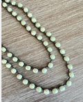 TWIST Soft Mint Long Crystal Strand Necklace To Layer Or Wrap