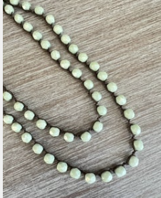 TWIST Soft Mint Long Crystal Strand Necklace To Layer Or Wrap