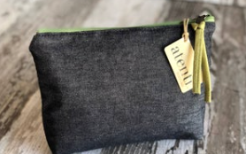 Flora  Pouch, Embroidered Zippered Clutch