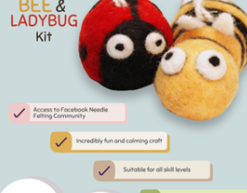 Needle Felting Kit Bee & Lady bug
