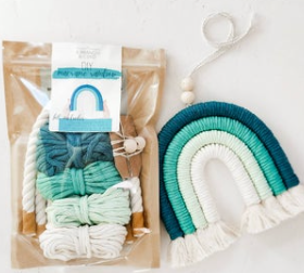 Rainbow Macrame Kit  Teal