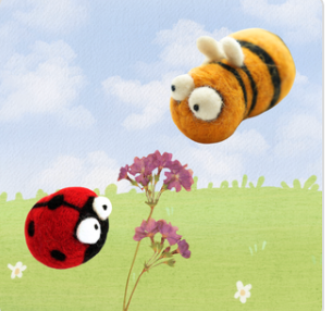 Needle Felting Kit Bee & Lady bug